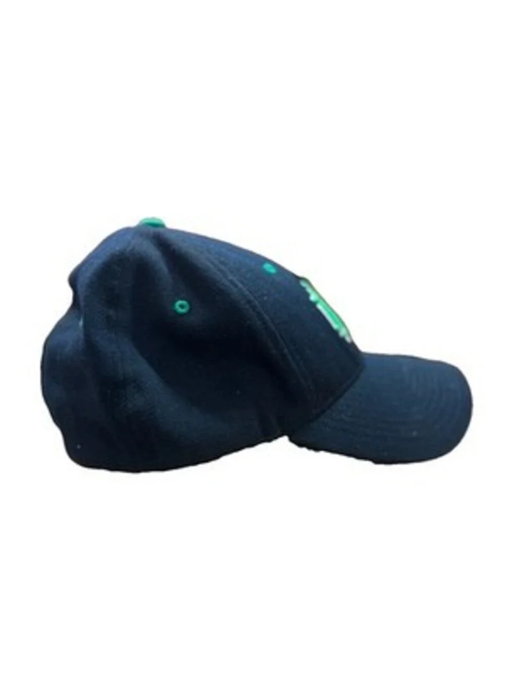 Notre Dame Fighting Irish ND Logo Shamrock Baseball Cap Hat Navy Green